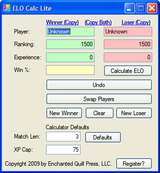 ELO Calc Lite Form